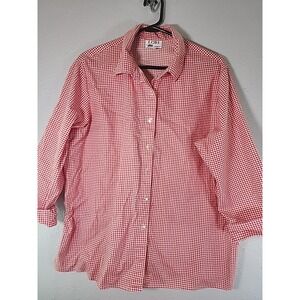 Vtg Lori Of California By AM‎ Casuals Women's Size L Red White Gingham Plaid 70s